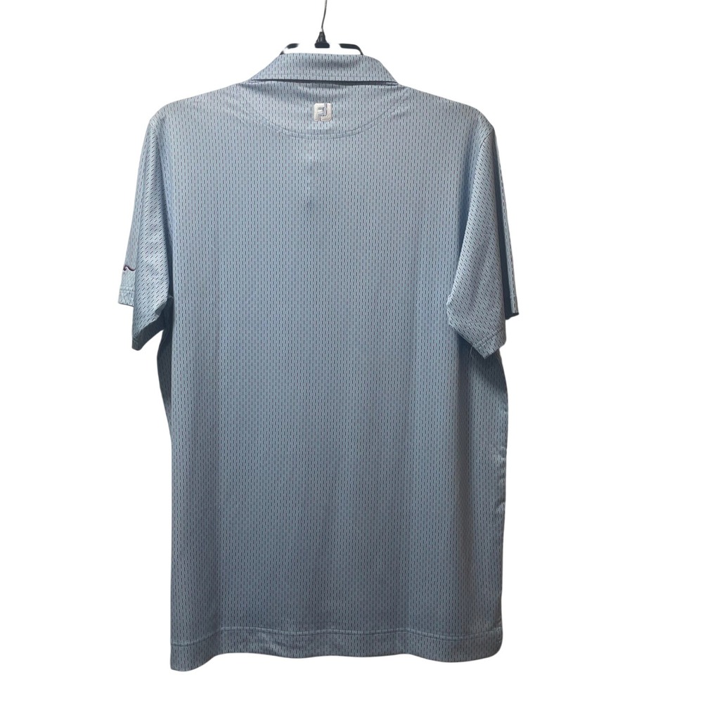 FootJoy‎ FJ Golf Polo Shirt Men Large Light Blue Pink Pattern Performance NWT - Picture 3 of 9